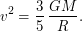 $\displaystyle v^2 = \frac{3}{5} \,\frac{GM}{R}. $