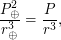 $\displaystyle \frac{P_\oplus^2}{r_\oplus^3} = \frac{P_\text{М}}{r_\text{М}^3}, $